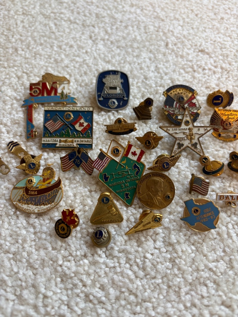 Vintage Lions Club pin lot NO PRECIOUS METALS